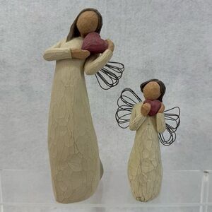 Lot of 2 Willow Tree Figures - Angel of the Heart (small and large)